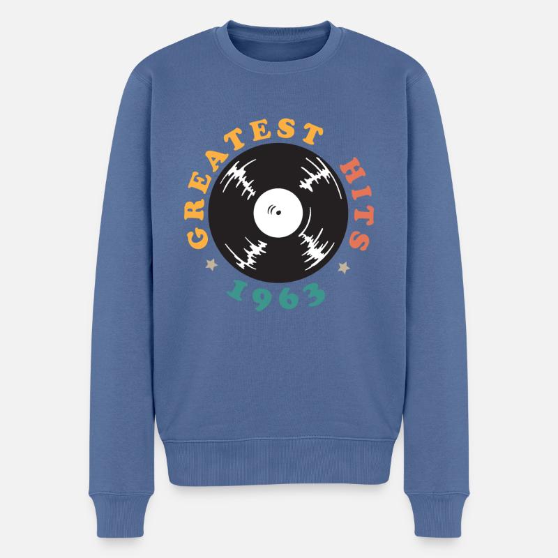 Millésime 1963 - Pull Premium bio Homme - bleu pigeon