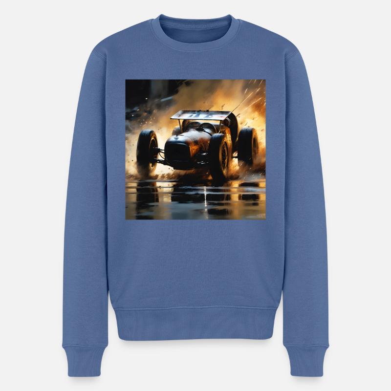 Rusty Hot Rod Rennen #5 - Männer Premium Bio Pullover - Taubenblau