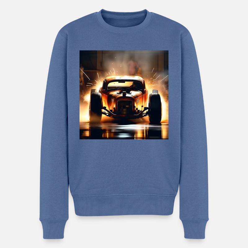 Rusty Hot Rod Rennen #6 - Männer Premium Bio Pullover - Taubenblau