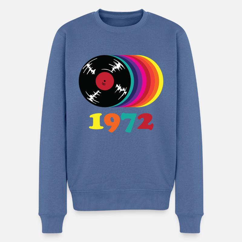 Millésime 1972 - Pull Premium bio Homme - bleu pigeon