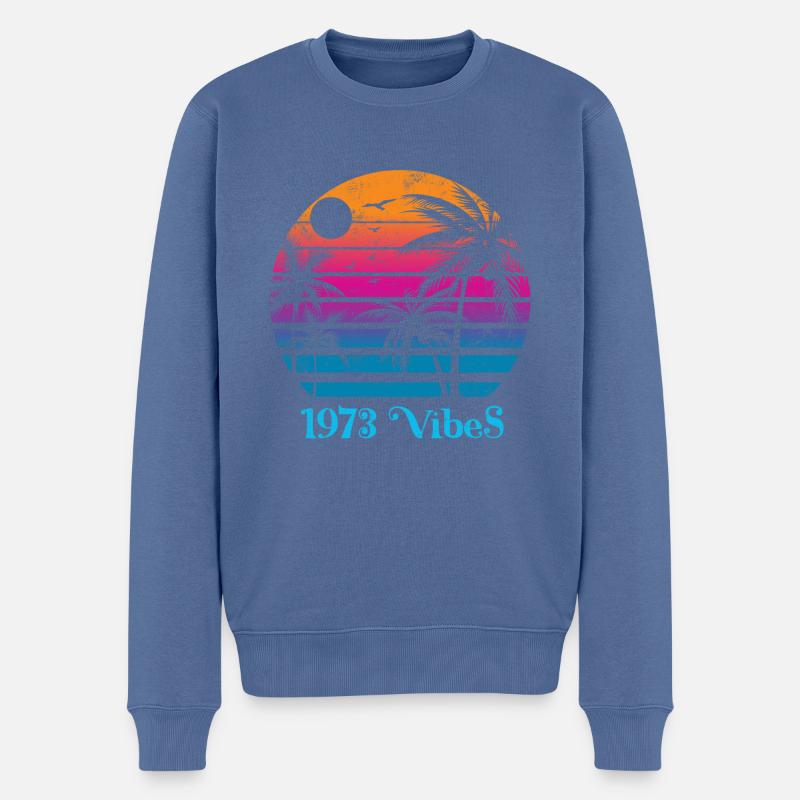 Millésime 1973 - Pull Premium bio Homme - bleu pigeon