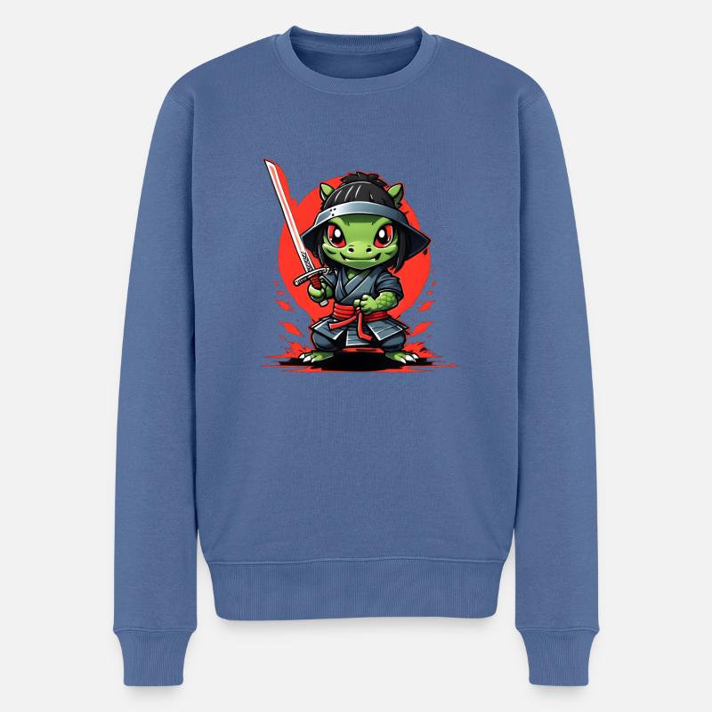 Ninja-Aligator #1 - Männer Premium Bio Pullover - Taubenblau