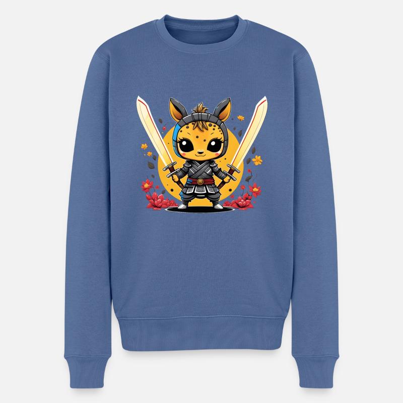 Ninja Giraffe #2 - Männer Premium Bio Pullover - Taubenblau