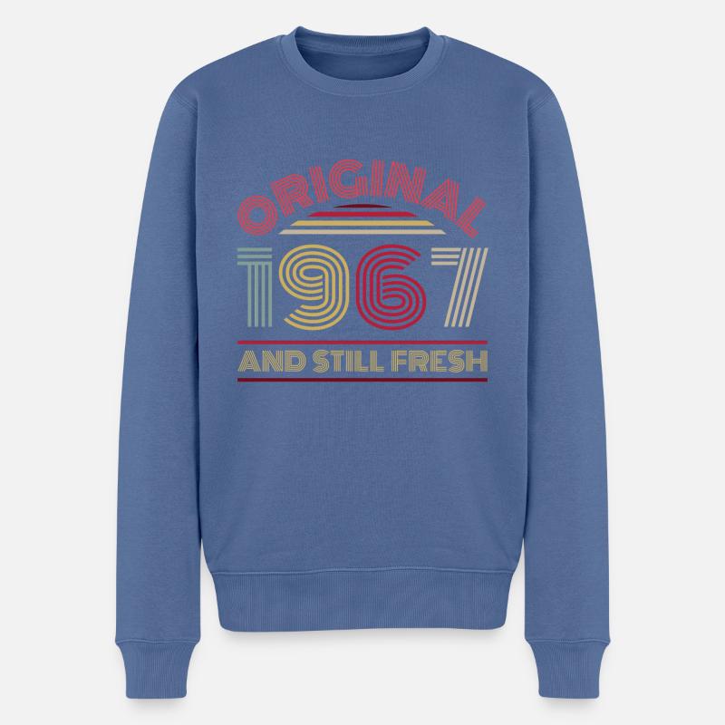 Millésime 1967 - Pull Premium bio Homme - bleu pigeon
