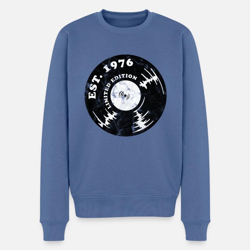 1976 Limited Edition - Männer Premium Bio Pullover - Taubenblau