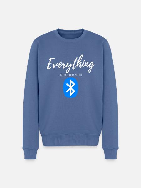 Mit Bluetooth Ist alles besser - Männer Premium Bio Pullover - Taubenblau