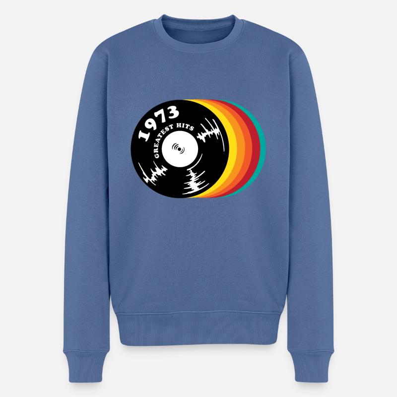 Millésime 1973 - Pull Premium bio Homme - bleu pigeon