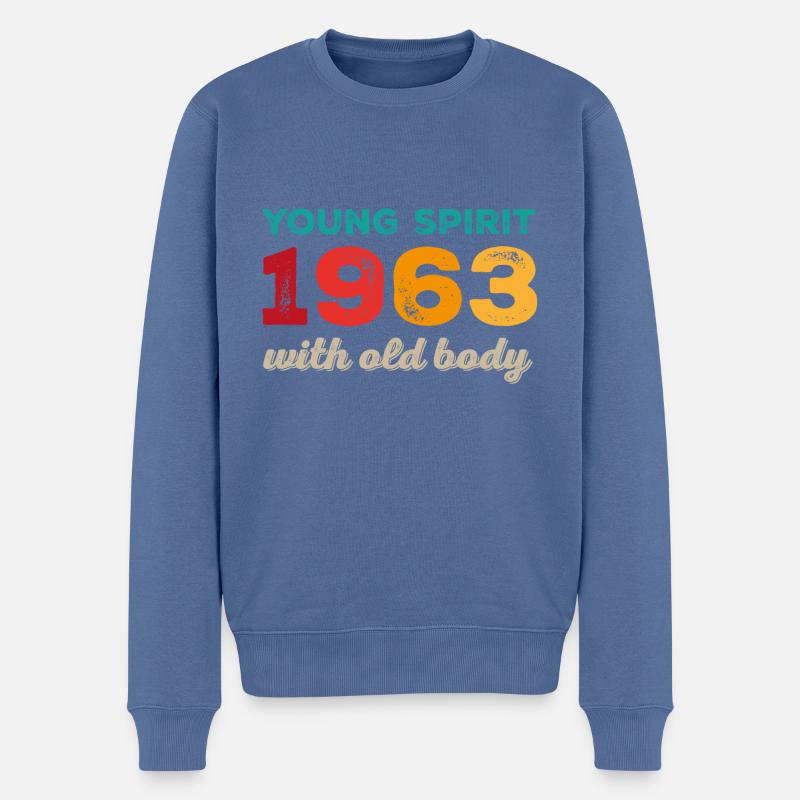 Millésime 1963 - Pull Premium bio Homme - bleu pigeon