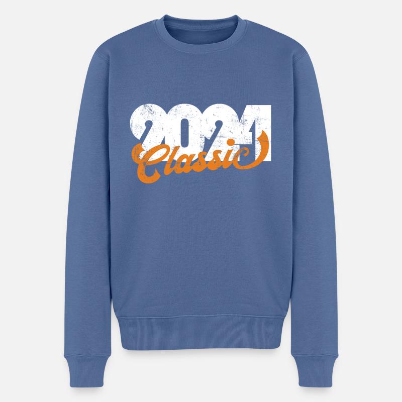 Bonne année 2024 - Pull Premium bio Homme - bleu pigeon