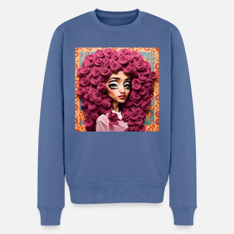 Frisur #4 - Männer Premium Bio Pullover - Taubenblau