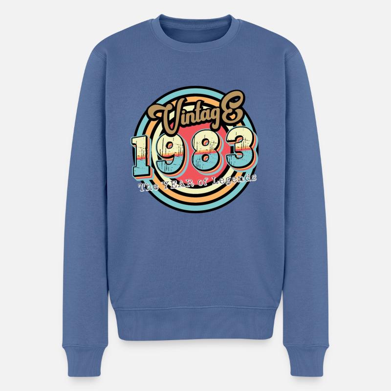 1983 Geburtstag - Männer Premium Bio Pullover - Taubenblau