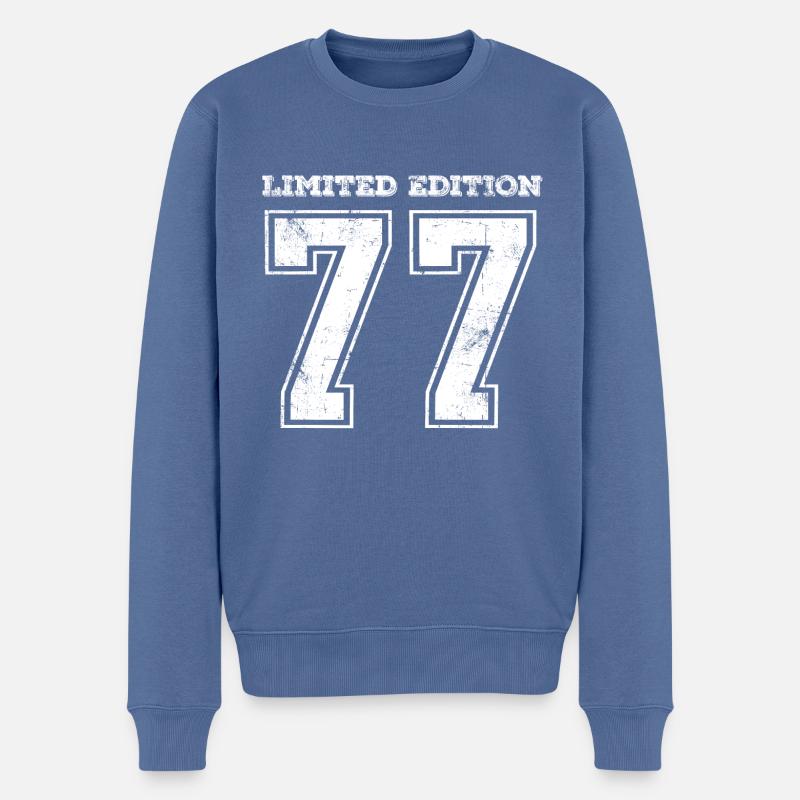 Millésime 1977 - Pull Premium bio Homme - bleu pigeon
