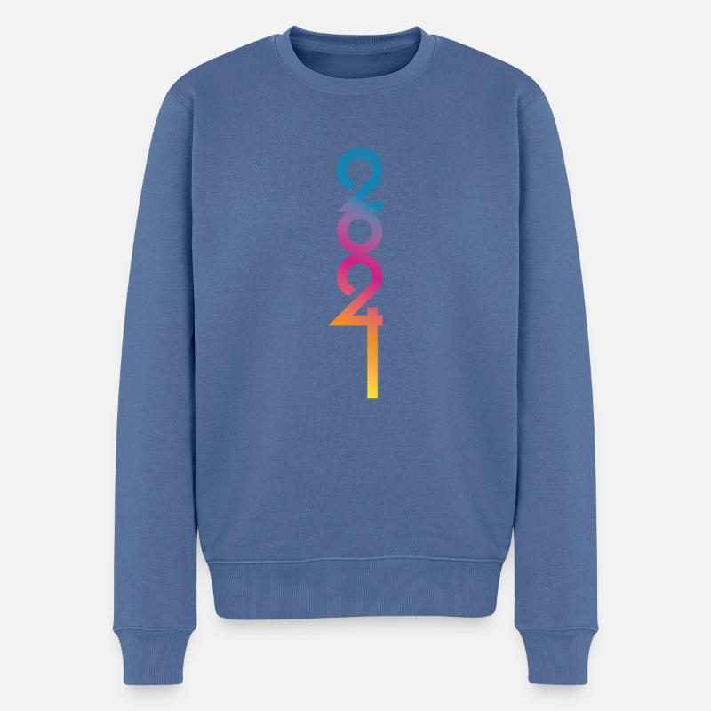 2024 - Männer Premium Bio Pullover - Taubenblau