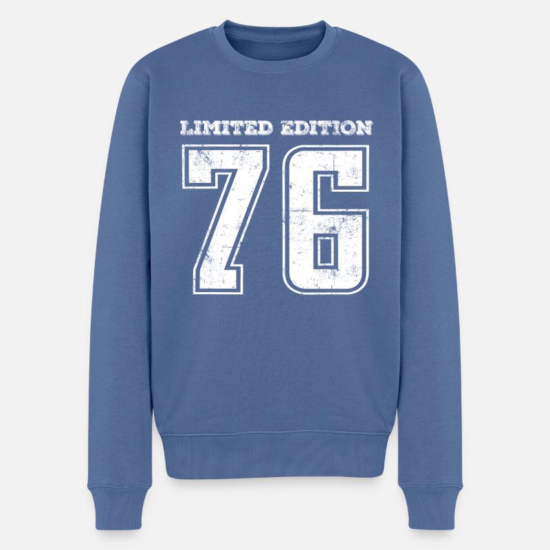 Vintage 1976 - Männer Premium Bio Pullover - Taubenblau