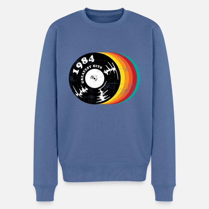 Millésime 1984 - Pull Premium bio Homme - bleu pigeon