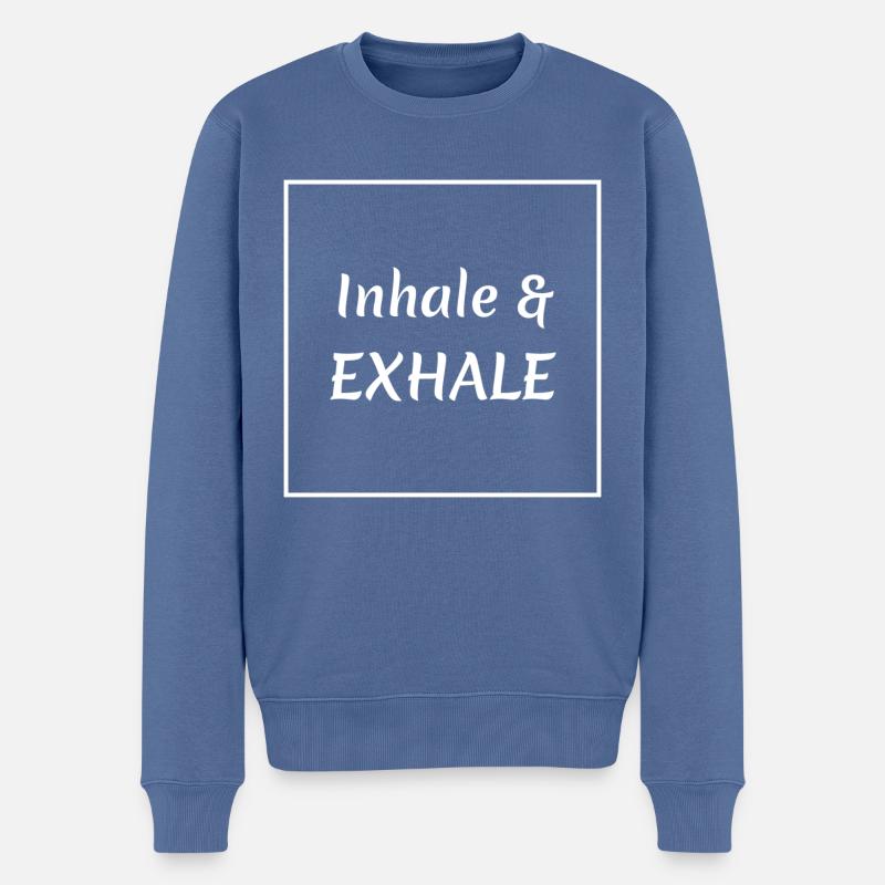 Dictons de yoga - Pull Premium bio Homme - bleu pigeon