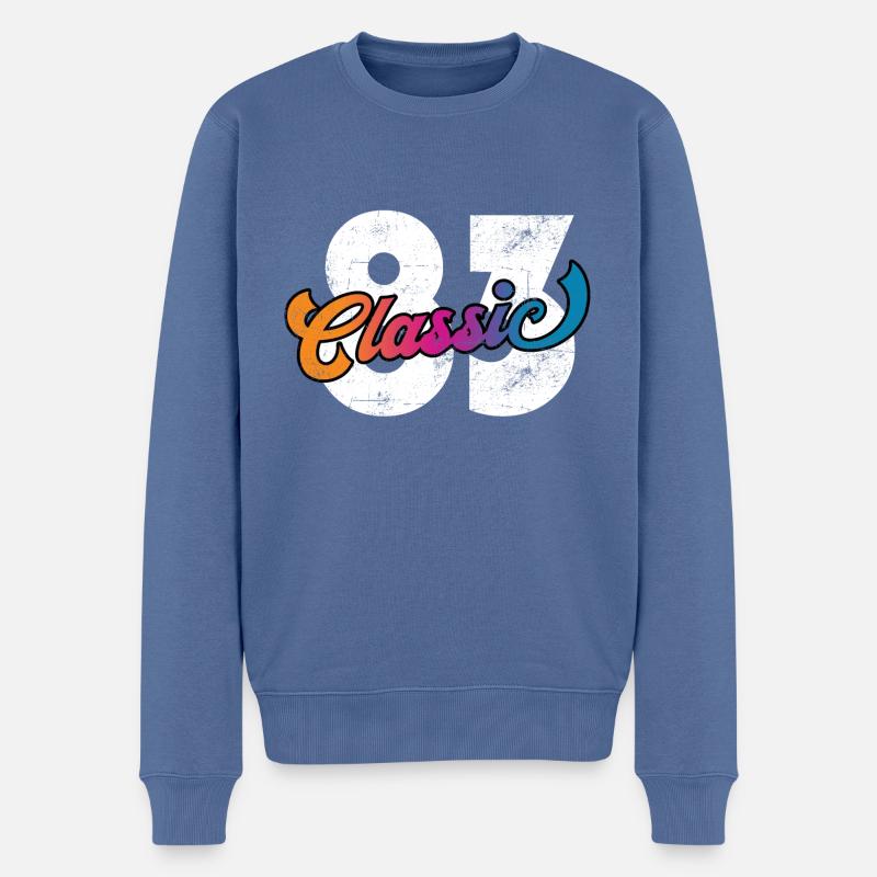 1983 40e anniversaire - Pull Premium bio Homme - bleu pigeon