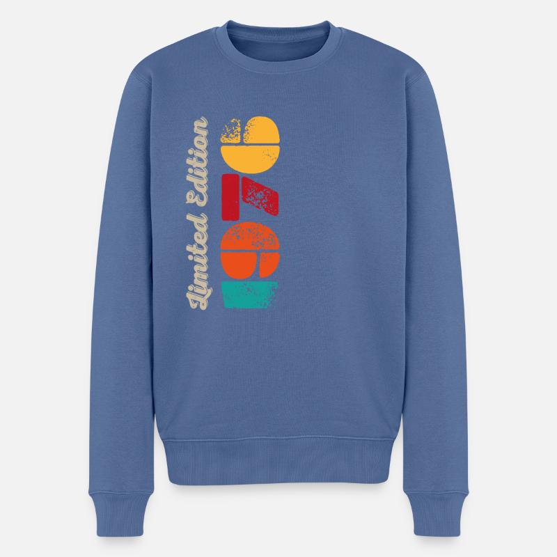 Millésime 1976 - Pull Premium bio Homme - bleu pigeon