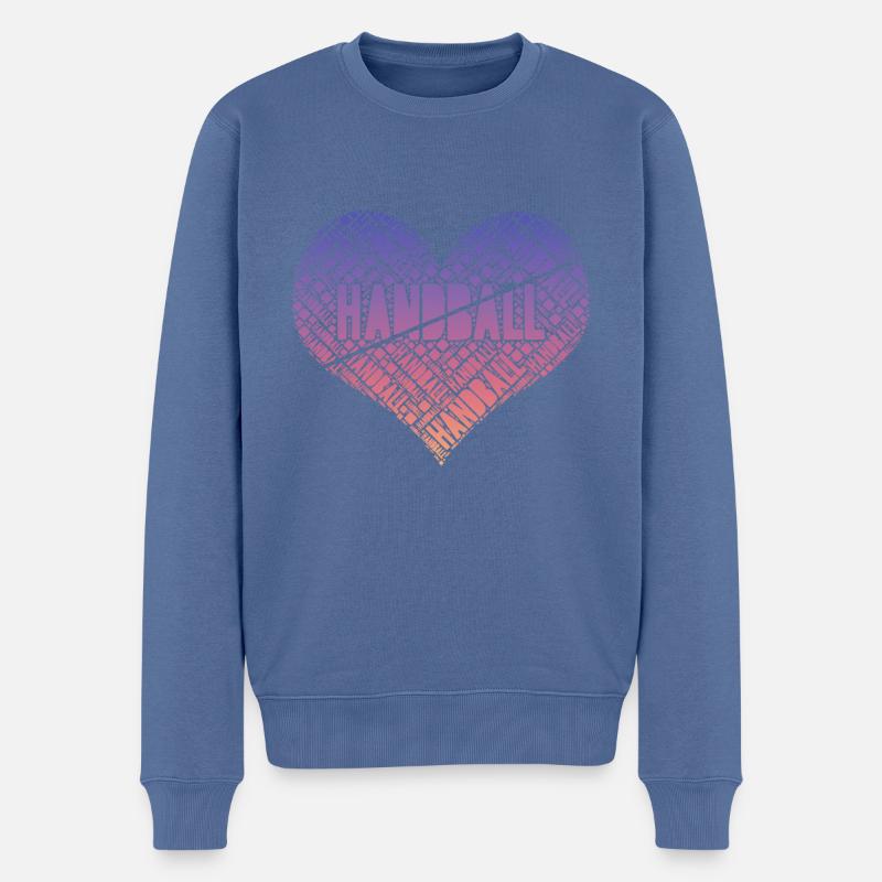 Coeur de handball - Pull Premium bio Homme - bleu pigeon