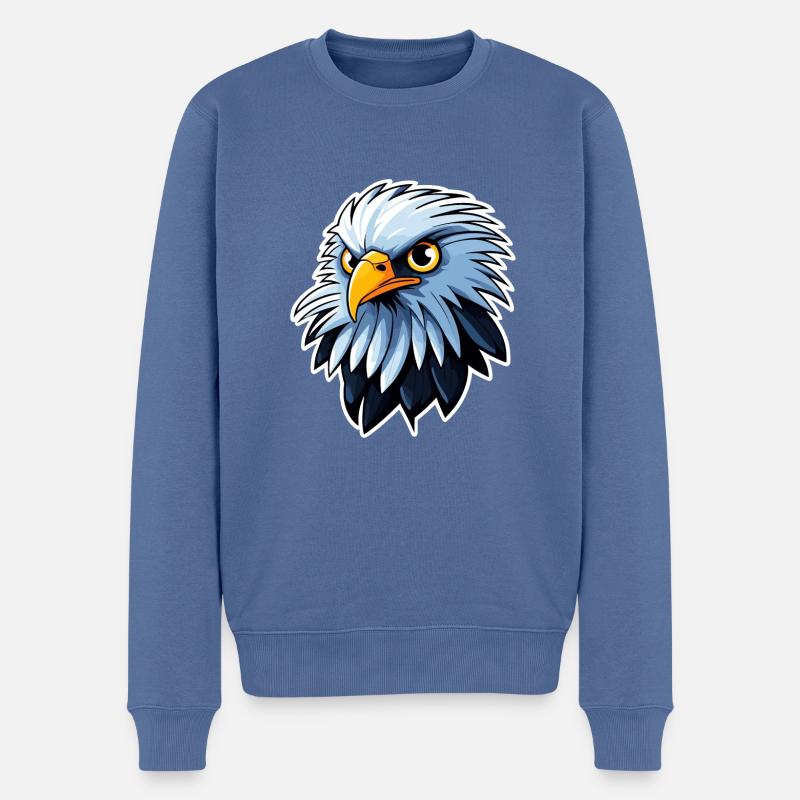 Dessin d’oiseau aigle - Pull Premium bio Homme - bleu pigeon