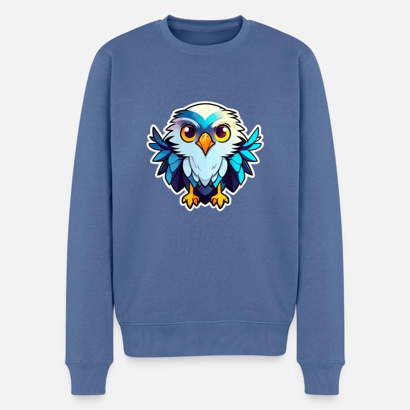 Adler Vogel Zeichnung - Männer Premium Bio Pullover - Taubenblau