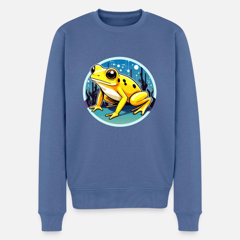 Poison Dart grenouille grenouille dessin - Pull Premium bio Homme - bleu pigeon