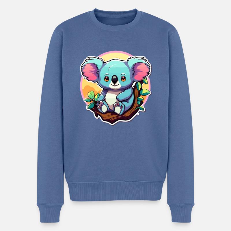 Koala Zeichnung - Männer Premium Bio Pullover - Taubenblau