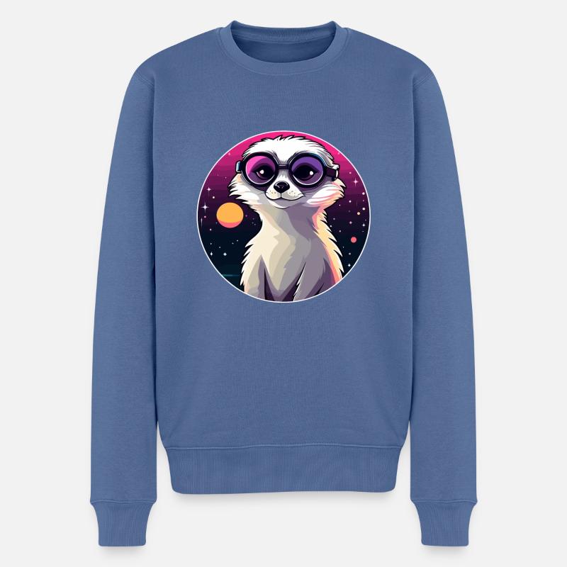 Dessin de suricate - Pull Premium bio Homme - bleu pigeon