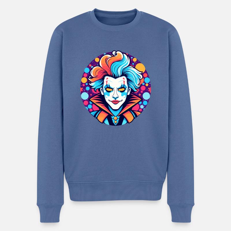 Clown Zeichnung - Männer Premium Bio Pullover - Taubenblau