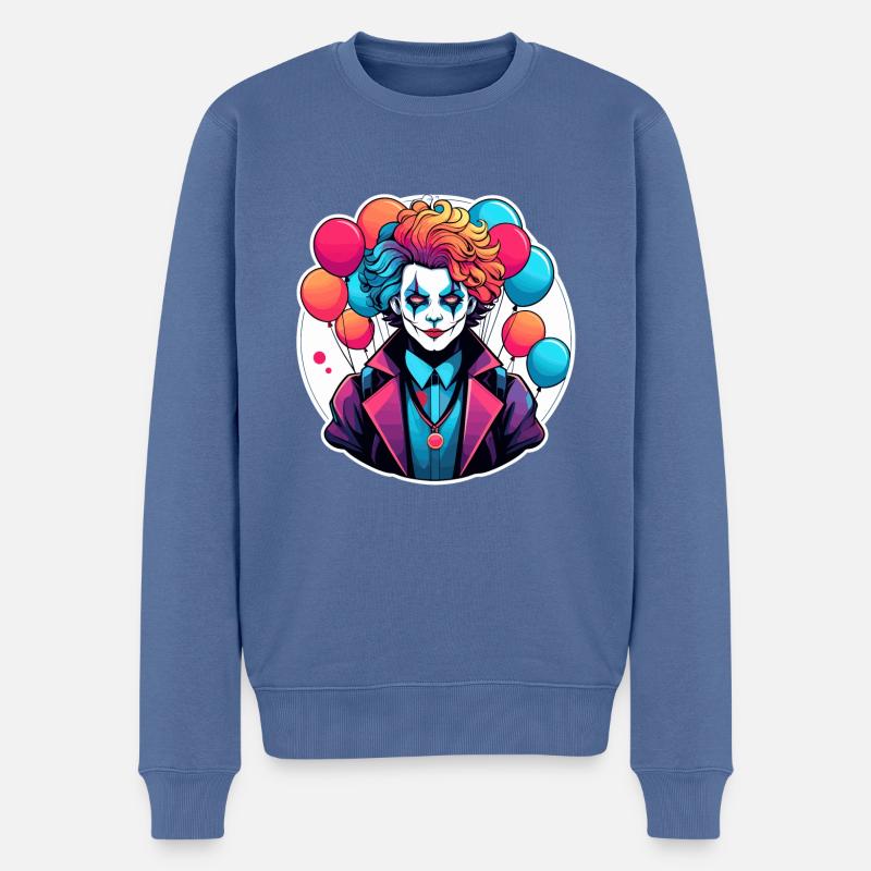 Dessin de clown - Pull Premium bio Homme - bleu pigeon