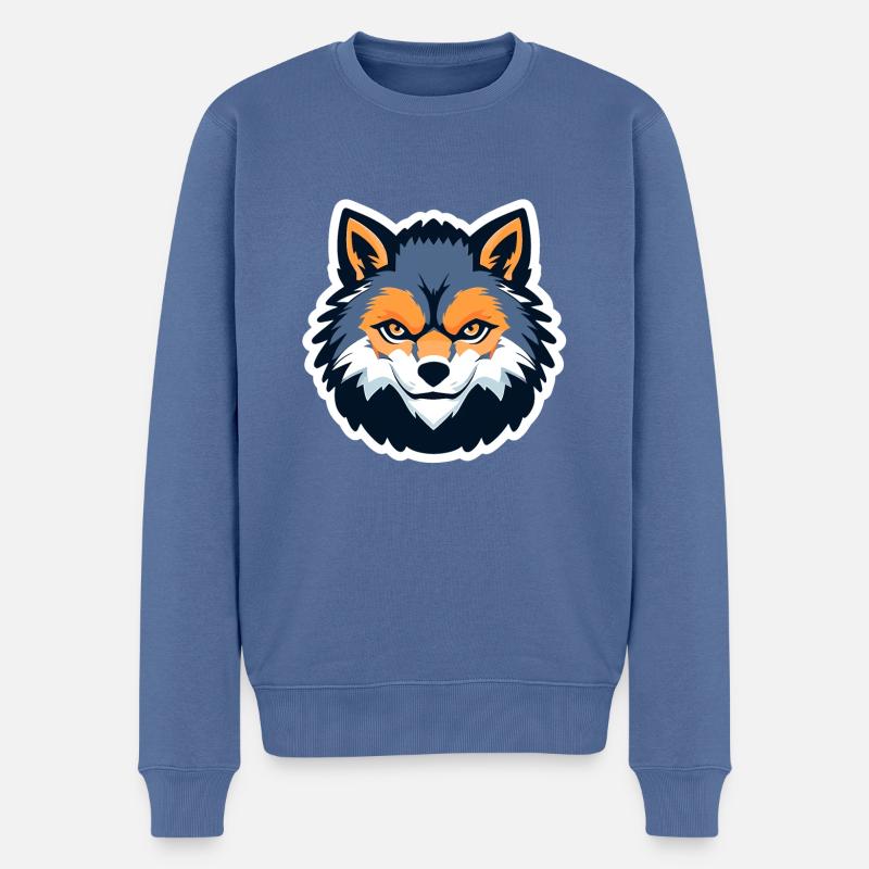 loup-garou Halloween illustration - Pull Premium bio Homme - bleu pigeon