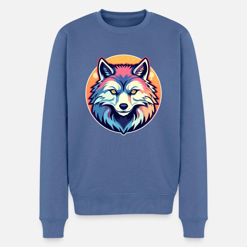 Werwolf Halloween Illustration - Männer Premium Bio Pullover - Taubenblau