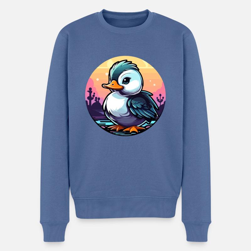 Illustration de canard - Pull Premium bio Homme - bleu pigeon
