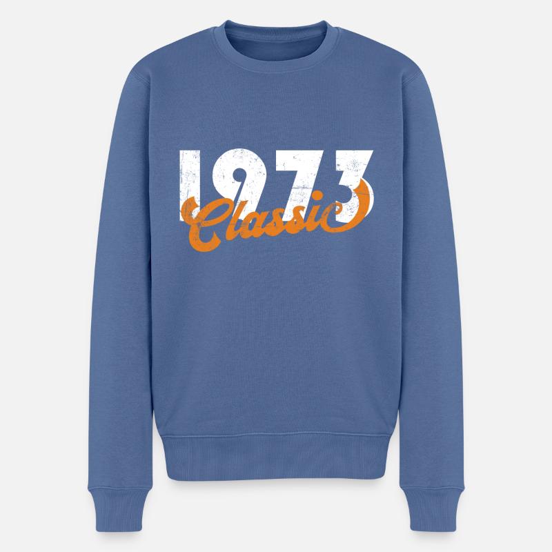 Millésime 1973 - Pull Premium bio Homme - bleu pigeon