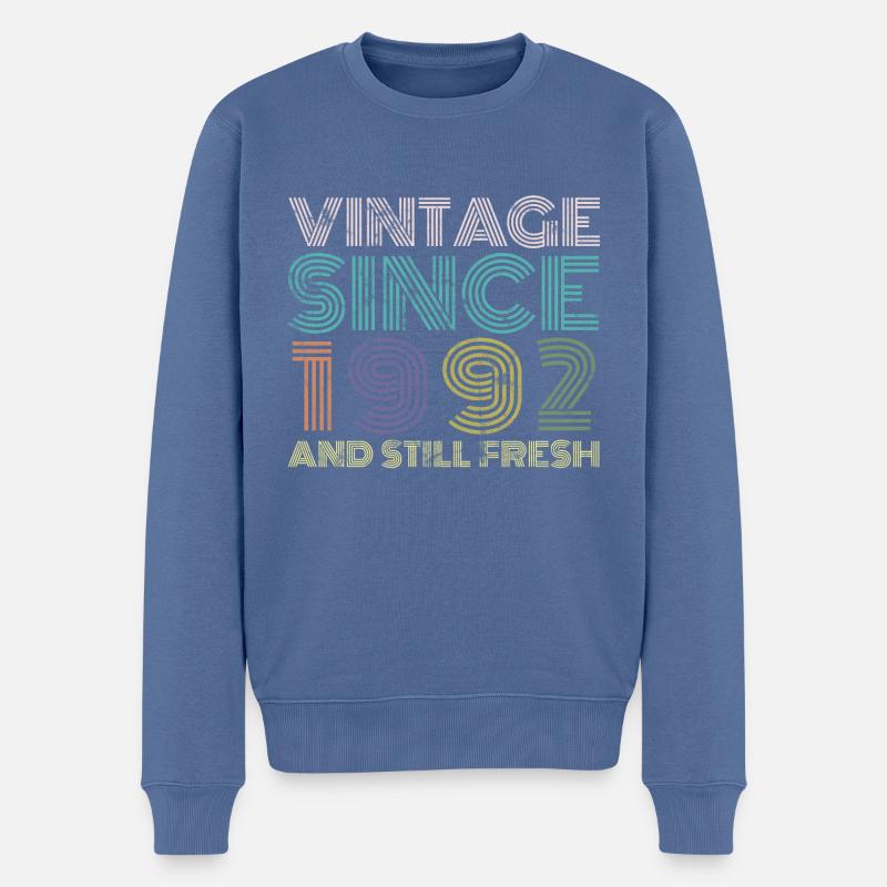 Millésime 1992 - Pull Premium bio Homme - bleu pigeon