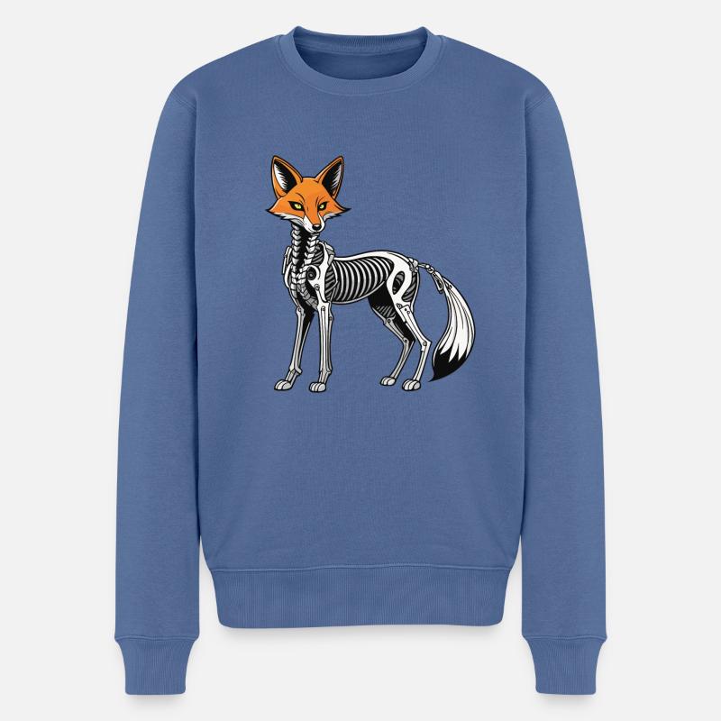 Illustration de squelette de renard - Pull Premium bio Homme - bleu pigeon