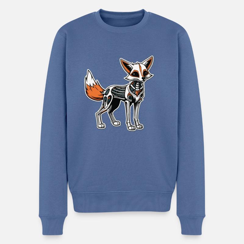Fuchs Skelett Illustration - Männer Premium Bio Pullover - Taubenblau