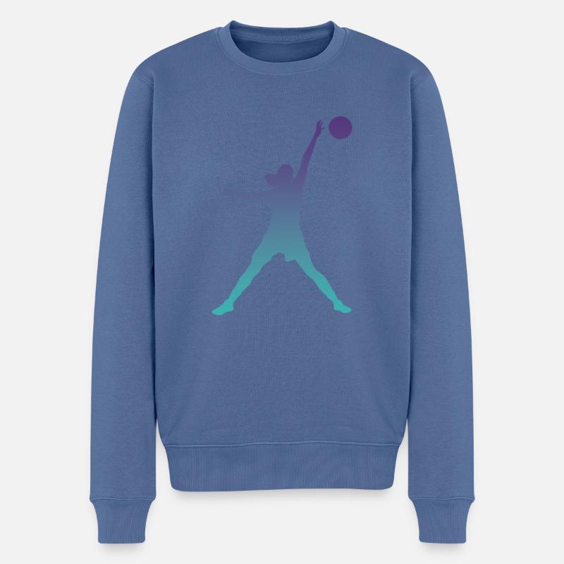 Basket-ball Filles - Pull Premium bio Homme - bleu pigeon