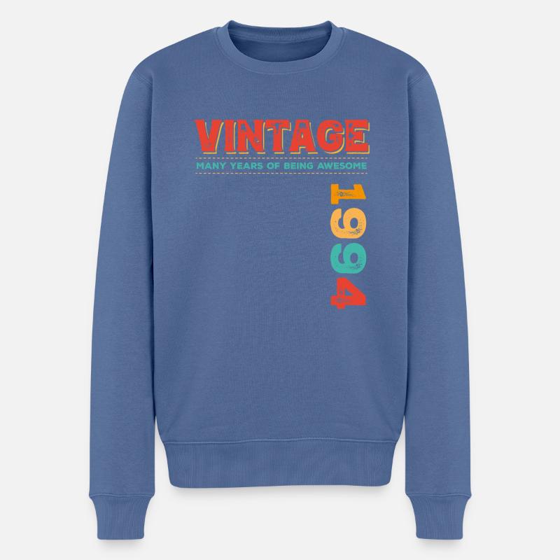 Millésime 1994 - Pull Premium bio Homme - bleu pigeon