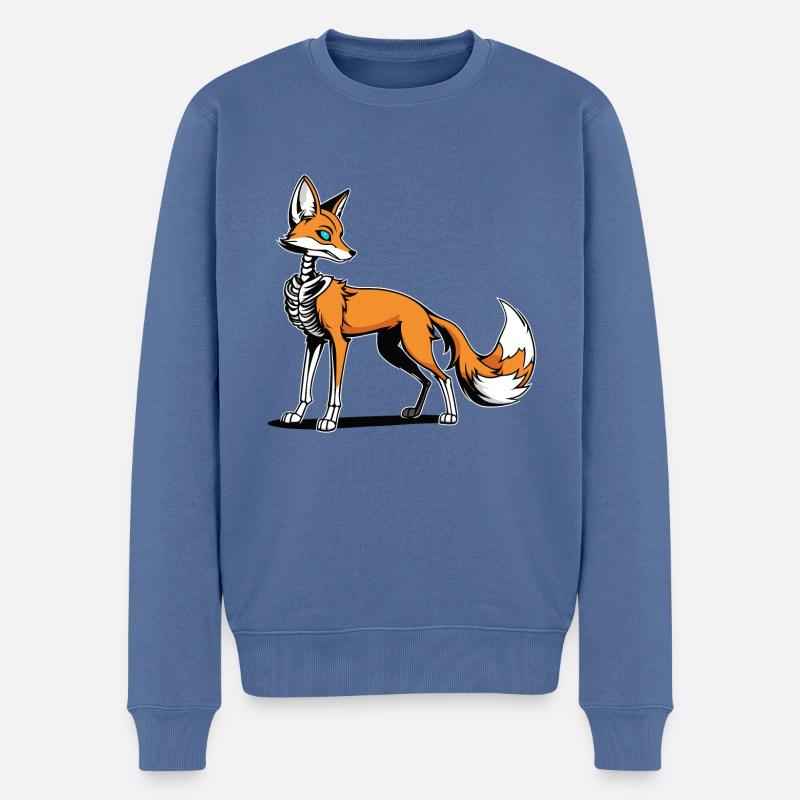 Illustration de squelette de renard - Pull Premium bio Homme - bleu pigeon