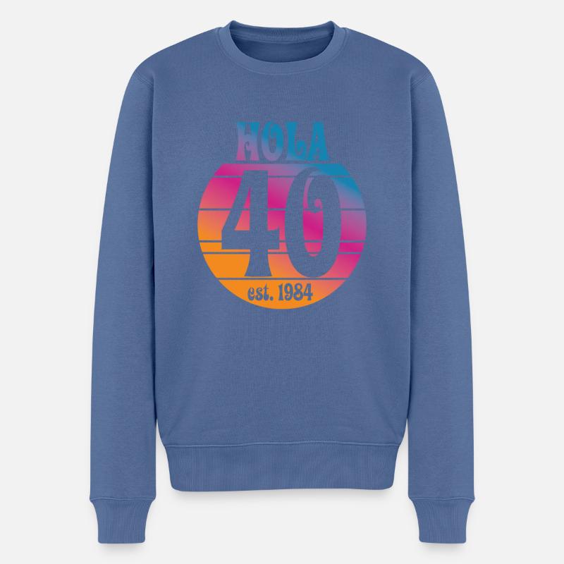 1984 40e anniversaire - Pull Premium bio Homme - bleu pigeon