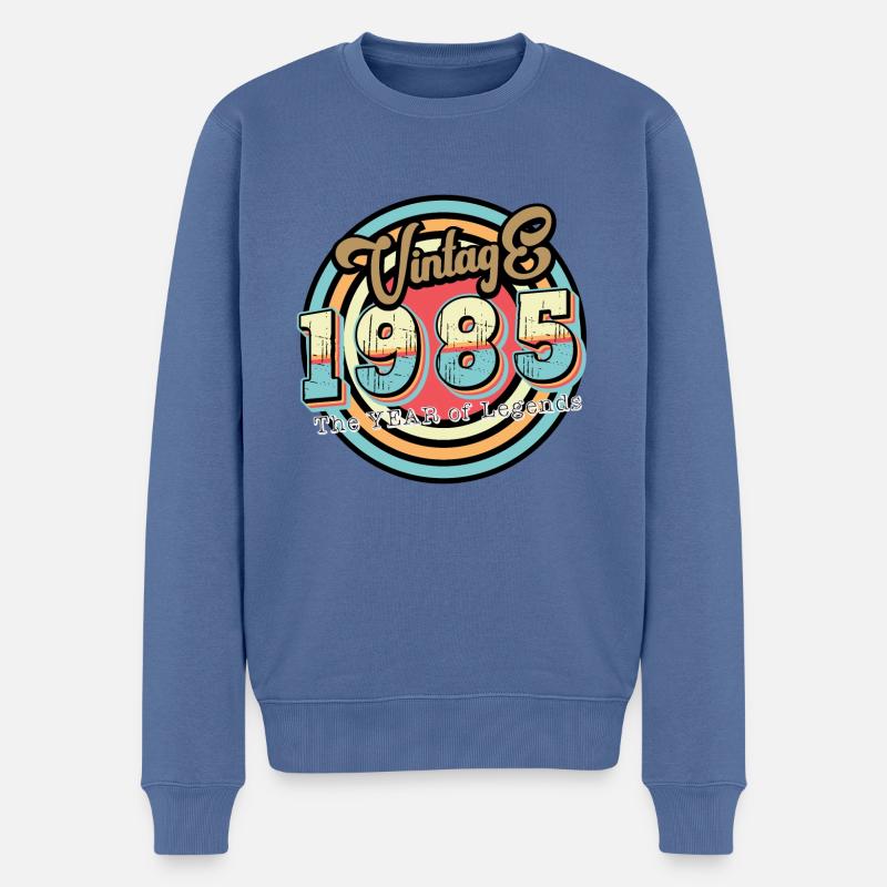 Millésime 1985 - Pull Premium bio Homme - bleu pigeon