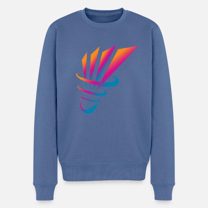 Badminton Federball - Männer Premium Bio Pullover - Taubenblau