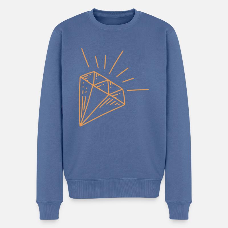Diamant - Männer Premium Bio Pullover - Taubenblau