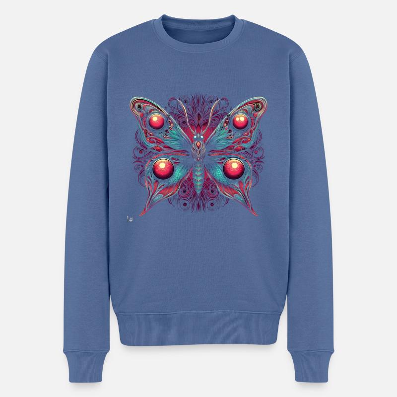 Papillon effrayant avec crâne - Pull Premium bio Homme - bleu pigeon