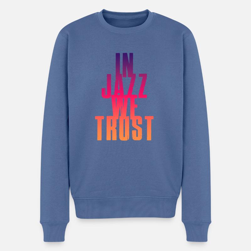 In Jazz we Trust - Männer Premium Bio Pullover - Taubenblau