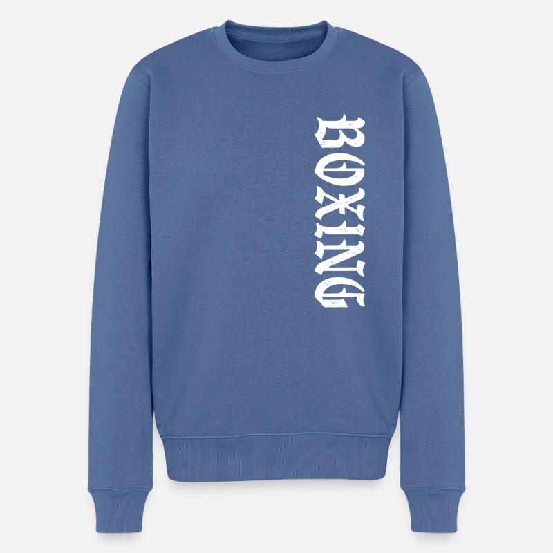 Boxing Retro - Männer Premium Bio Pullover - Taubenblau