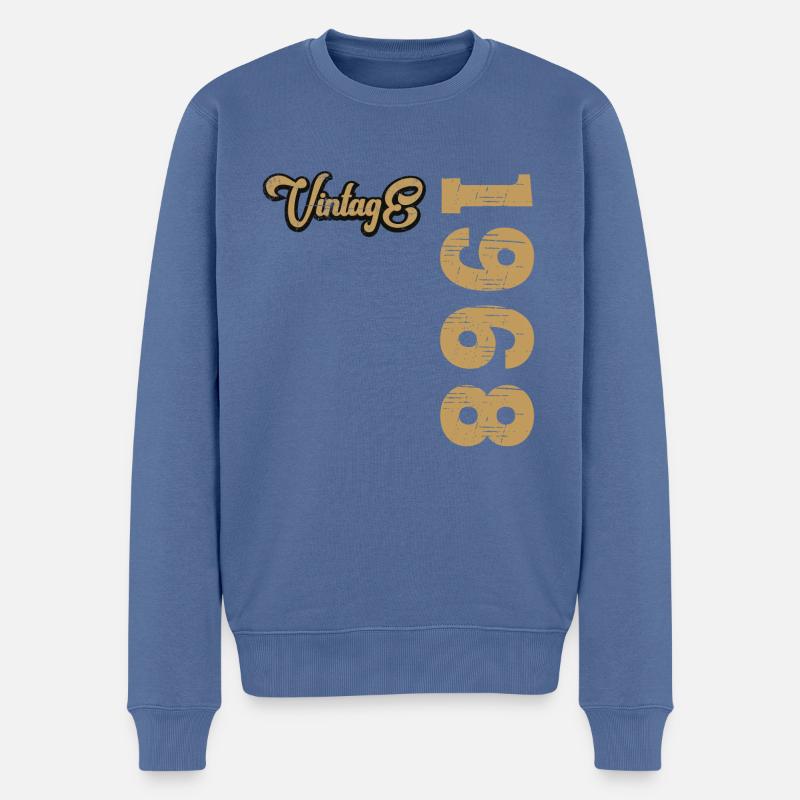 Millésime 1968 - Pull Premium bio Homme - bleu pigeon