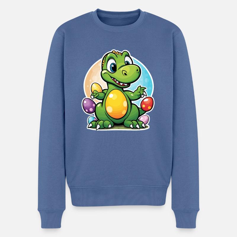 Dinosaur Easter Eggs Easter - Men's Premium Organic Jumper - stone blue
