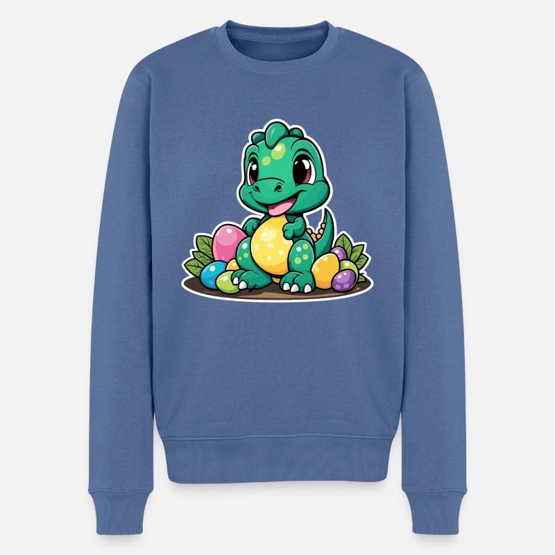 Dinosaurier Ostereier Ostern - Männer Premium Bio Pullover - Taubenblau